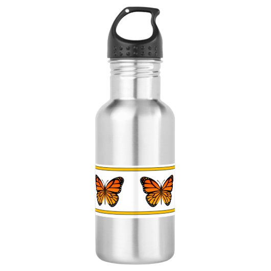 Gelber Monarch (Bridget-Sammlung) Edelstahlflasche (Vorderseite)