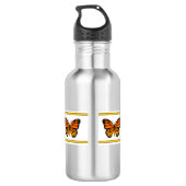 Gelber Monarch (Bridget-Sammlung) Edelstahlflasche (Rückseite)