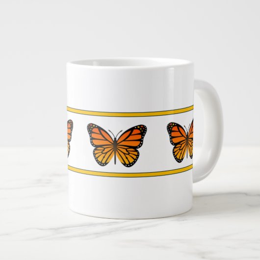 Gelber Monarch (Bridget-Sammlung) Jumbo-Tasse (Vorderseite Rechts)