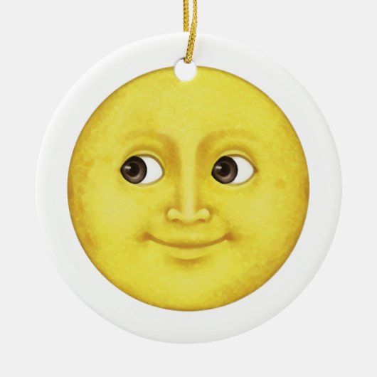 Gelber Mond - Emoji Keramik Ornament (Vorne)