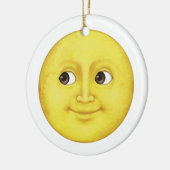 Gelber Mond - Emoji Keramik Ornament (Links)