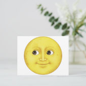 Gelber Mond - Emoji Postkarte (Stehend Vorderseite)