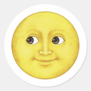 Gelber Mond - Emoji Runder Aufkleber