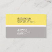 gelber Monogramm-Farbblock Visitenkarte (Rückseite)