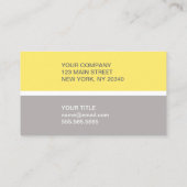 gelber Monogramm-Farbblock Visitenkarte (Rückseite)