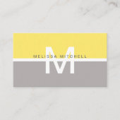 gelber Monogramm-Farbblock Visitenkarte (Vorderseite)