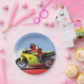 Gelber Motorrad-Papier-Teller Pappteller (Party)