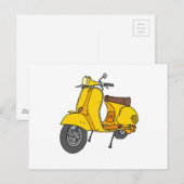 Gelber Motorroller Postkarte (Vorne/Hinten)
