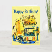 Gelber Müllwagen Karte (Vorderseite)