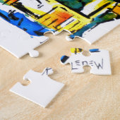 Gelber Müllwagen / Künstler Larry Lerew Puzzle (Seite)
