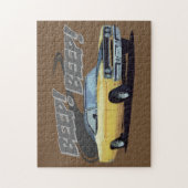 Gelber Muskel-Auto-Vogel Puzzle (Vertikal)