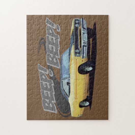 Gelber Muskel-Auto-Vogel Puzzle (Vertikal)