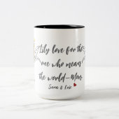 Gelber Muttertagsbecher mit Lilie Zweifarbige Tasse (Mittel)