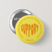 Gelber Nationaler Monat der Endometrioseaufklärung Button (Vorne & Hinten)