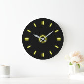 Gelber Neon Große Wanduhr (Zuhause)