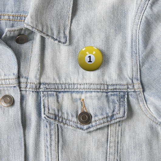Gelber Nr. 1- Billard-Pool-Ball Button (Beispiel)