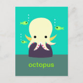 Gelber Oktopus Postkarte (Vorderseite)