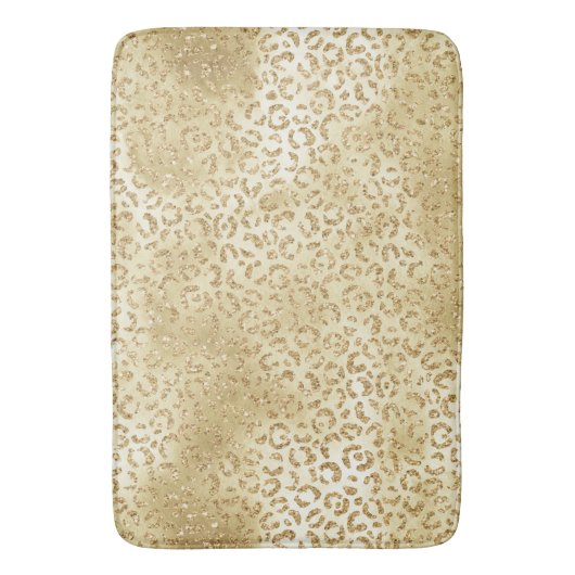 Gelber Ombre Glitzer Leopard        Badematte (Vorderseite Vertikal)