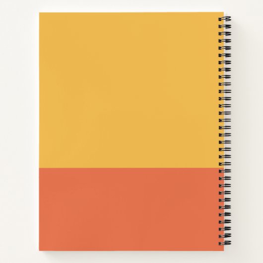 Gelber orangefarbener Block Moderner Personalisier Notizblock (Rückseite)