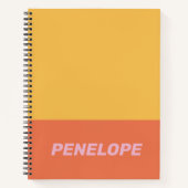 Gelber orangefarbener Block Moderner Personalisier Notizblock (Vorderseite)