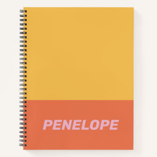 Gelber orangefarbener Block Moderner Personalisier Notizblock