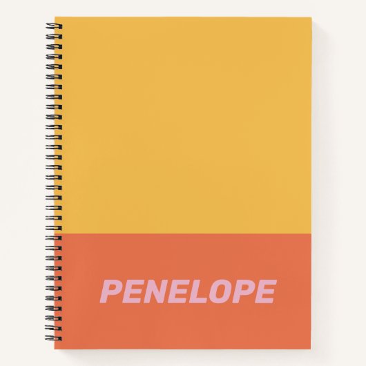 Gelber orangefarbener Block Moderner Personalisier Notizblock (Vorderseite)