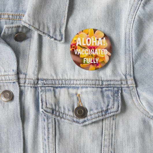 Gelber Orchid, Hawaii Aloha Impfknopf Button (Beispiel)