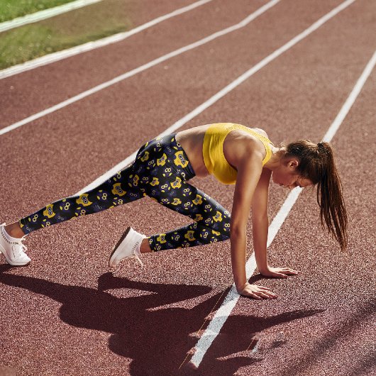 Gelber Owl-Vogel Capri Leggings