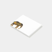 Gelber Paisley-Elefant Post-it Klebezettel (angewinkelt)