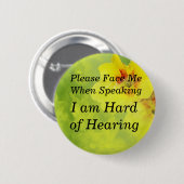 Gelber Pansy stellen mich bitte Knopf gegenüber Button (Vorne & Hinten)