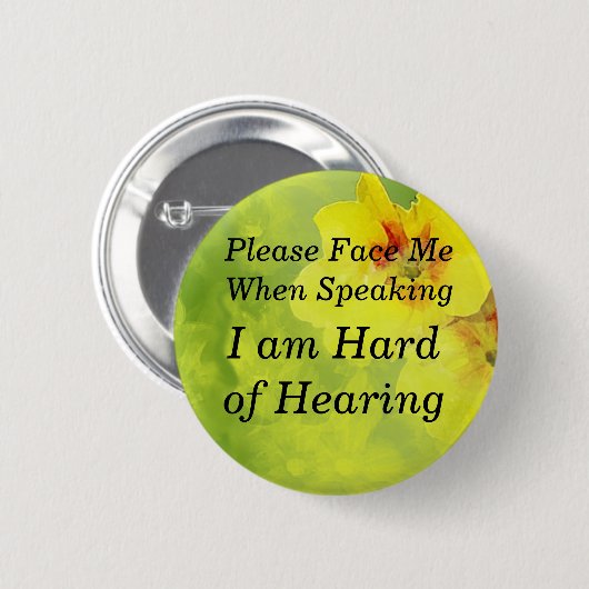 Gelber Pansy stellen mich bitte Knopf gegenüber Button (Vorne & Hinten)