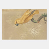 Gelber Papagei auf Tan und Gold Geschenkpapier Set (Vorderseite)