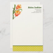 Gelber Papagei Tulip Briefpapier (Vorne/Hinten)