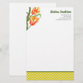 Gelber Papagei Tulip Briefpapier (Vorne/Hinten)