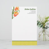 Gelber Papagei Tulip Briefpapier (Stehend Vorderseite)