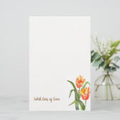 Gelber Papagei Tulip Briefpapier (Stehend Vorderseite)