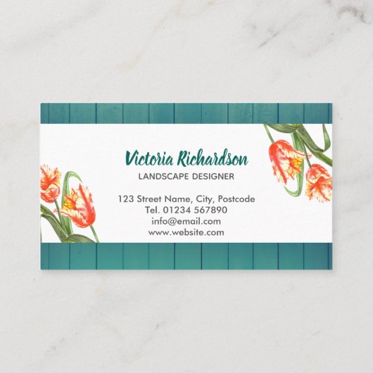 Gelber Papagei Tulip Visitenkarte (Rückseite)