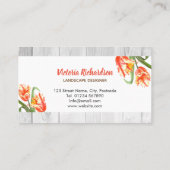 Gelber Papagei Tulip Visitenkarte (Rückseite)