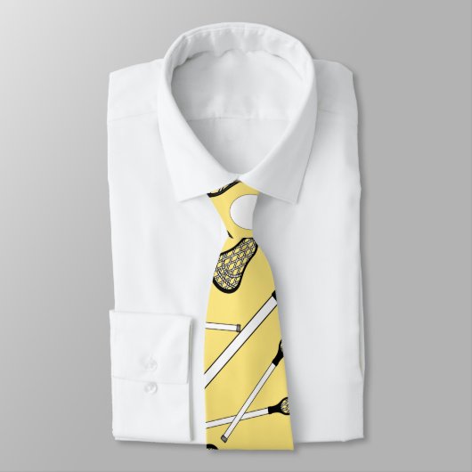 Gelber Pastelllacrosse haftet Muster Krawatte (Gebunden)
