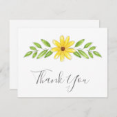 Gelber Pen mit floraler Oberfläche und Farbtupfer Dankeskarte (Vorne/Hinten)