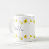 Gelber Pen und Wasserfarbmuster Kaffeetasse (Vorderseite Links)