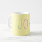 Gelber personalisierter Becher – Individuelle Name Kaffeetasse (Vorderseite Links)