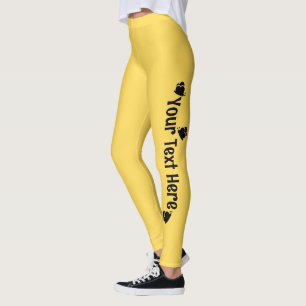 Gelber personalisierter Schmetterlingsname Leggings
