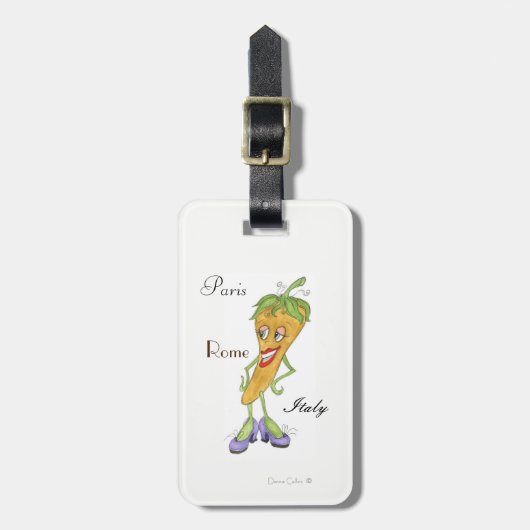 Gelber Pfeffer Gepäckanhänger (Vorderseite vertikal)