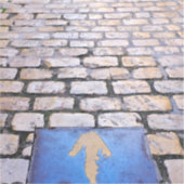 Gelber Pfeil Aufkleber (Vorderseite)