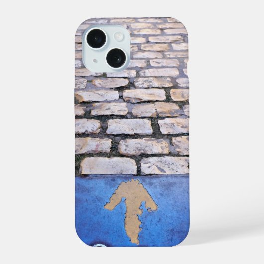 Gelber Pfeil iPhone 15 Hülle (Rückseite)