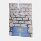 Gelber Pfeil Ornament Aus Glas (Vorderseite links)
