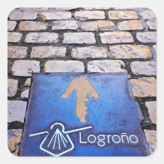 Gelber Pfeil Quadratischer Aufkleber (Vorderseite)