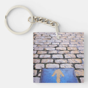 Gelber Pfeil Schlüsselanhänger