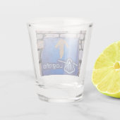Gelber Pfeil Schnapsglas (Rückseite)